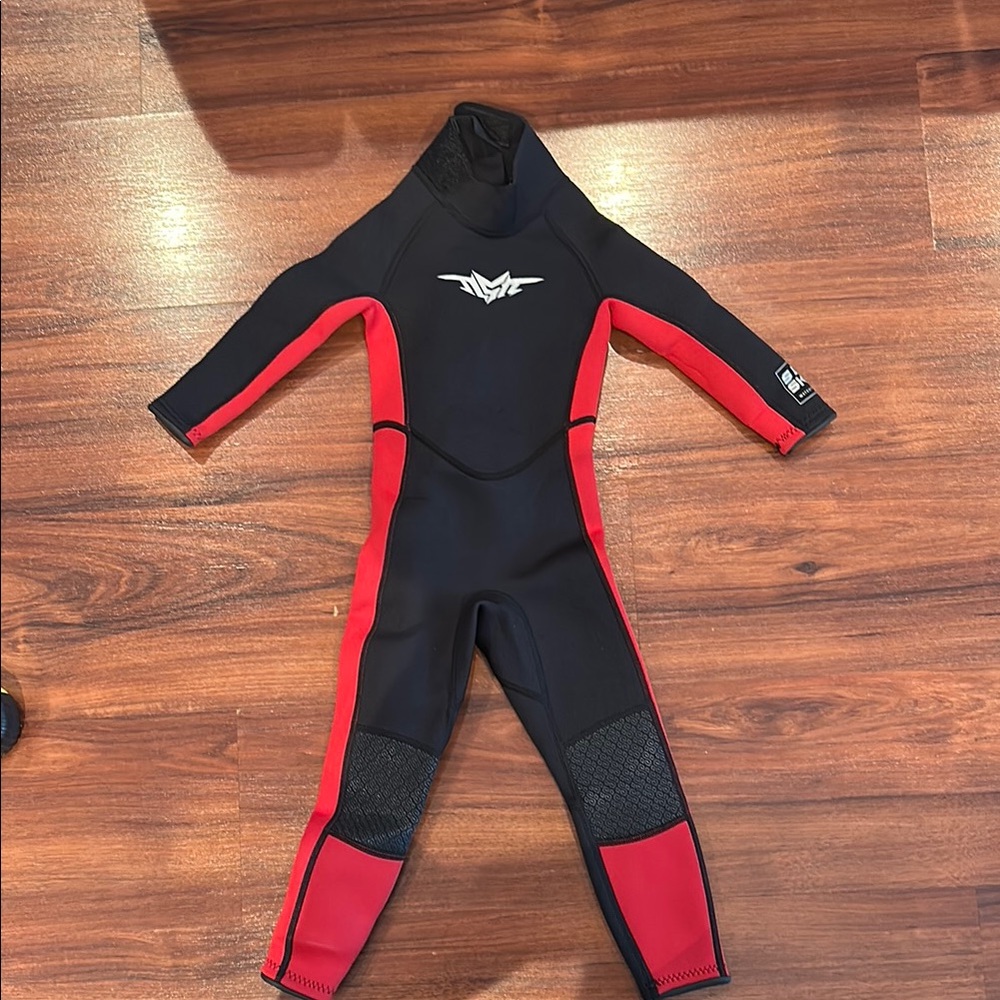 Kids Black and Red Wetsuit